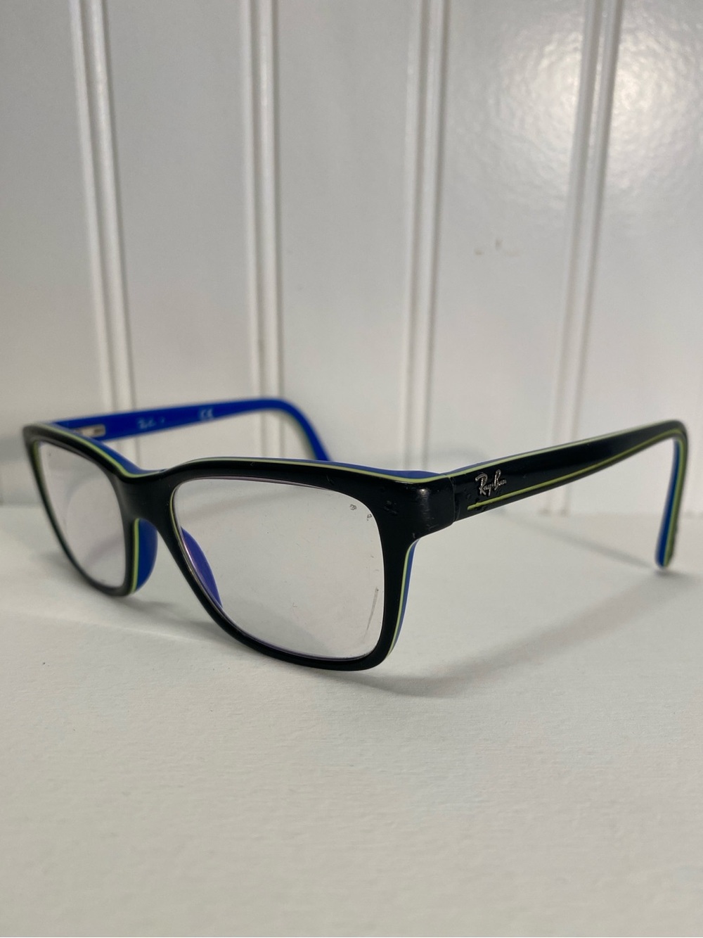 Ray-Ban Kids - FRAMES ONLY! Black Glasses Blue Trim - RB 1536 3600 48[]16 130